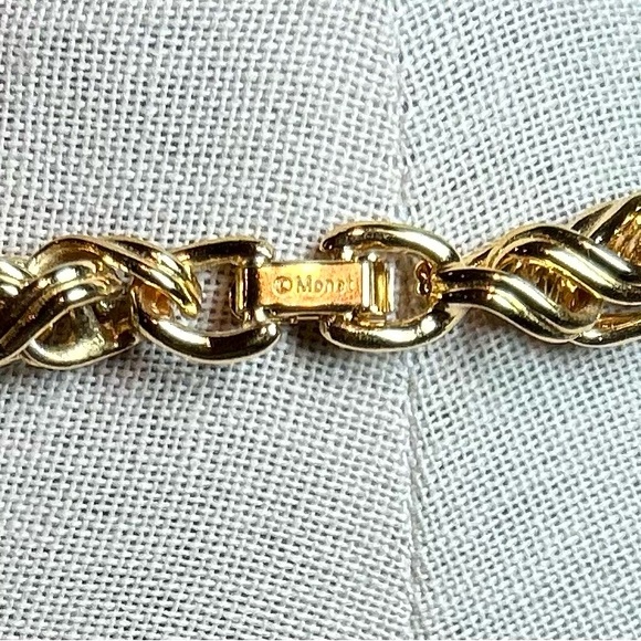 Vintage Monet Gold-tone Woven Rope Necklace - Picture 3 of 3